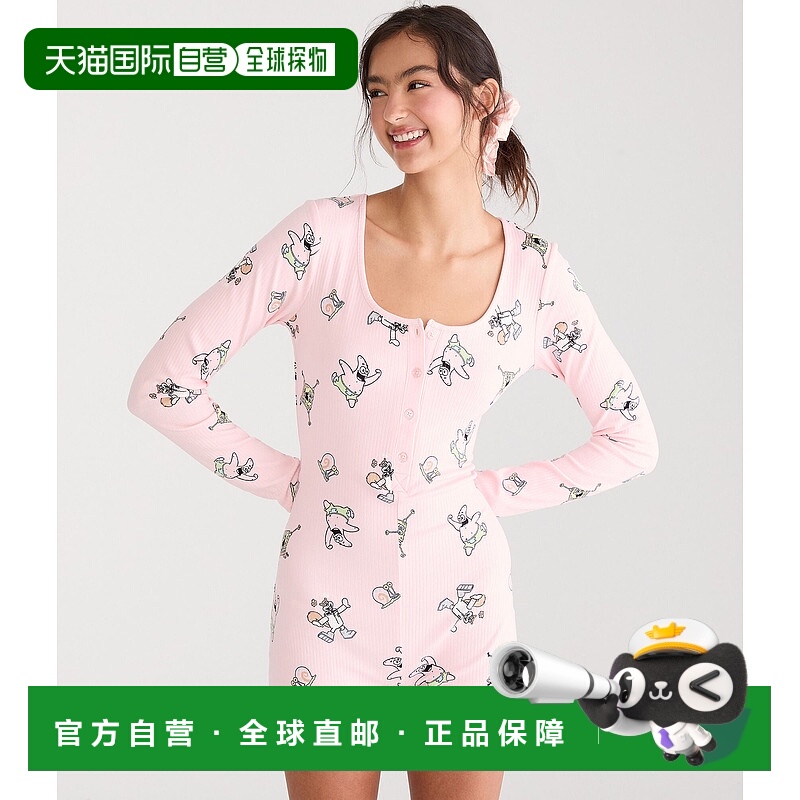 自营Aeropostale Spongebob X Long Sleeve Sleep Romper - light