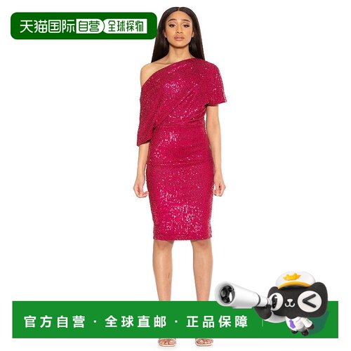 自营Women's Alexia Admor Olivia Draped One Shoulder Sheath D