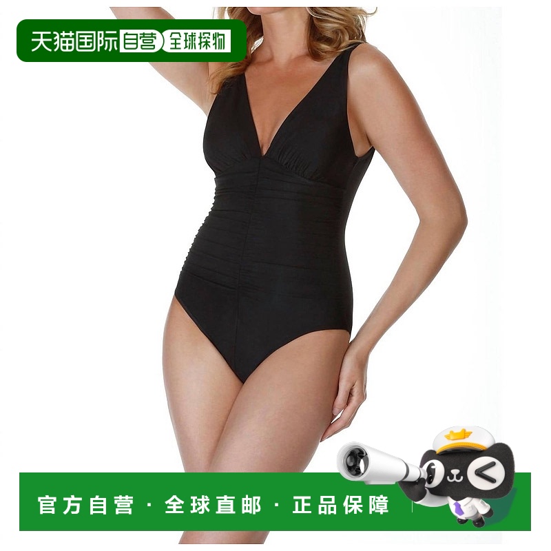 自营 miraclesuit黑色长筒袜Sonatina连体泳衣 美国奥莱直发