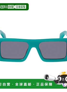 自营 off-white米白色特洛伊长方形太阳镜-蓝绿色深灰色 美国奥莱