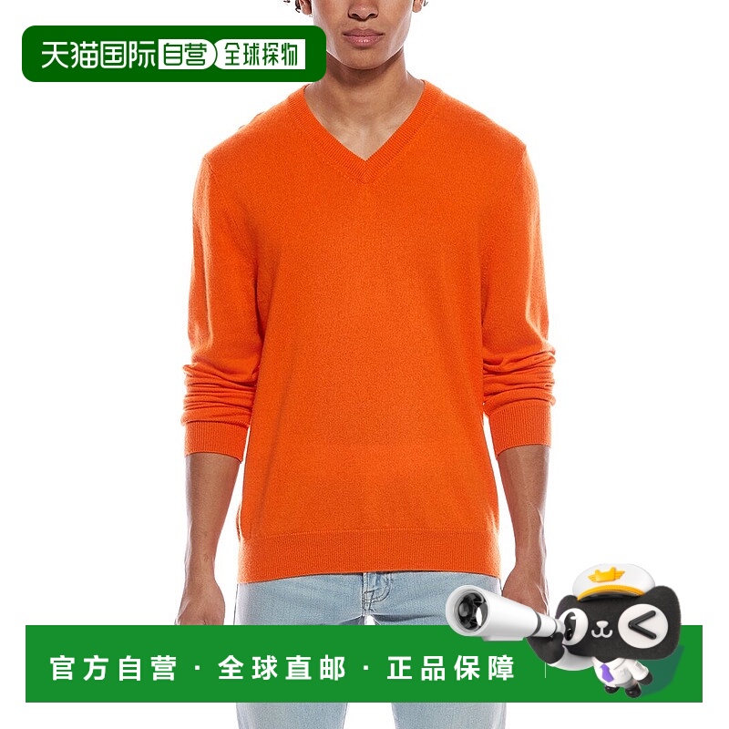 自营Quinn Solid Cashmere V-Neck Sweater - orange 美国奥莱直
