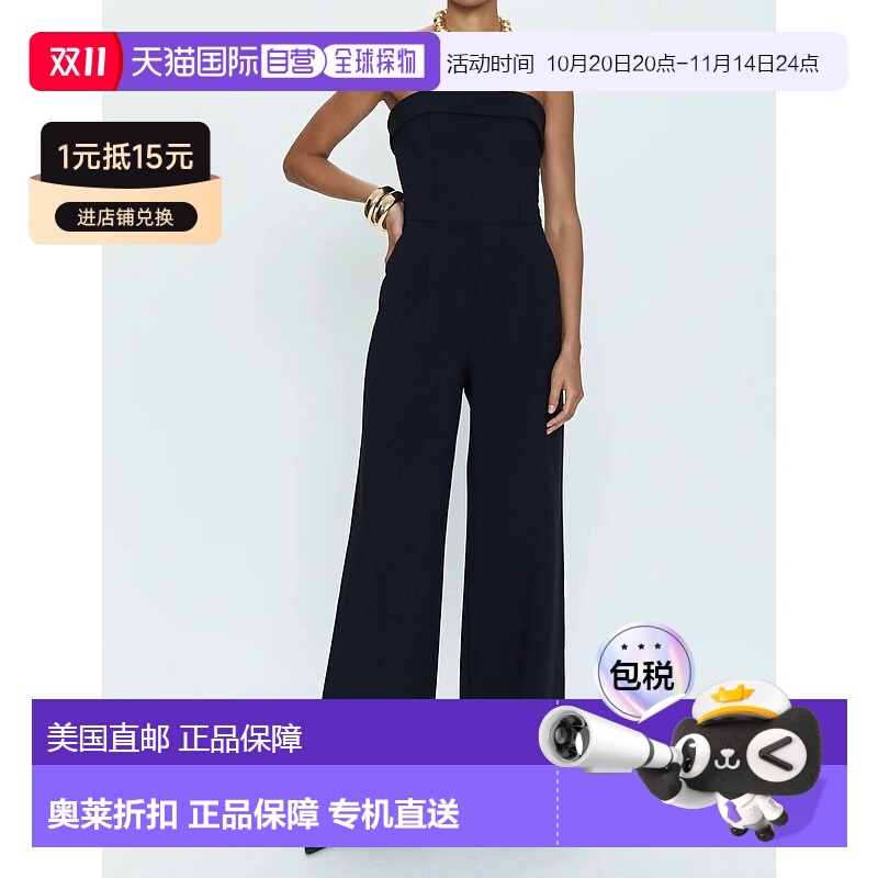 自营 pistola牛仔Valentina抛光连身裤黑色-黑色 美国奥莱直发