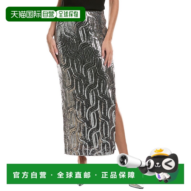 自营Elie Tahari The Bella Sequin Maxi Skirt - metallic 美国