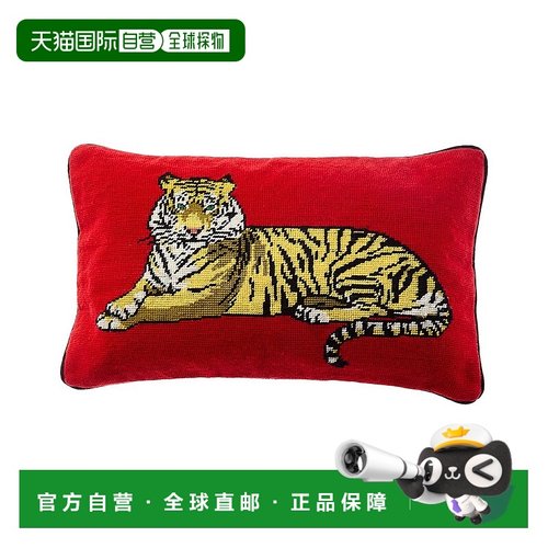 自营Jonathan Adler Us Safari Needlepoint Pillow - red 美国奥