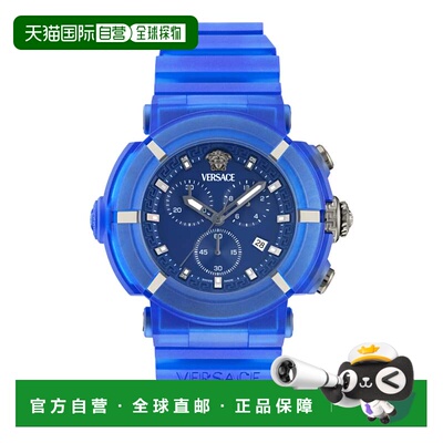 自营versaceReal Active Chrono硅胶手表-蓝色/蓝色 美国奥莱直发