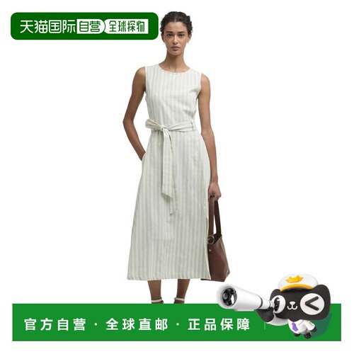 自营barbourInez Midi Dress - green 美国奥莱直发