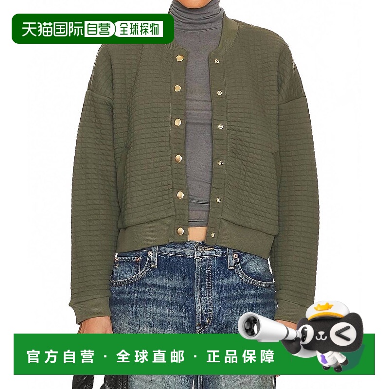 自营nation ltdLogan Oversized Bomber Jacket In Stoned Moss -