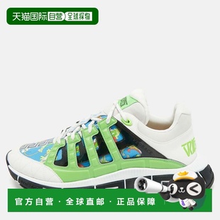 自营Versace Multicolor Canvas And Leather Trigreca Sneakers