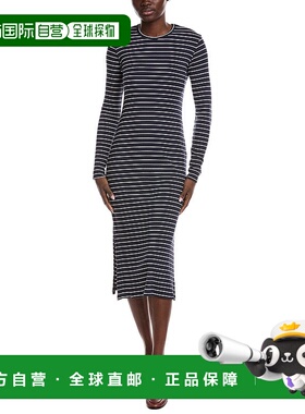 自营electric & rose电动玫瑰Skylar Midi连衣裙-蓝色 美国奥莱直