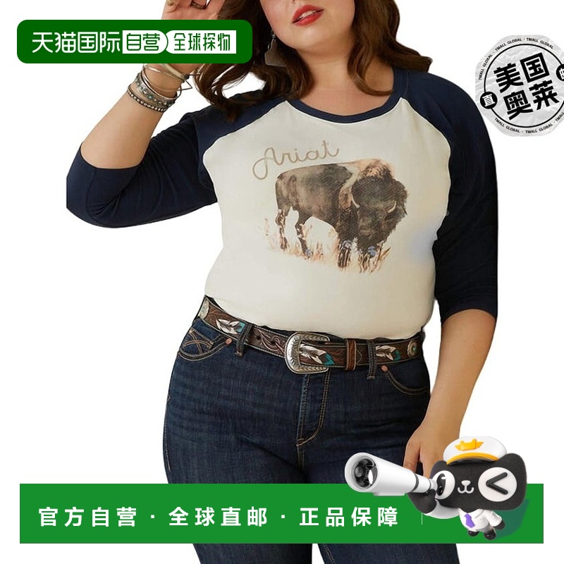 自营 ariat海军蓝 Painted Dreams T 恤 - 海军蓝 美国奥莱直发