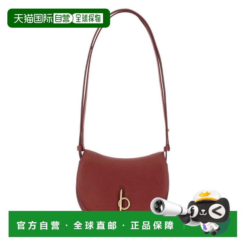 自营 burberry迷你摇马肩包-酒红色 美国奥莱直发斜挎包背包