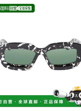 自营 off-white米白色夏洛特几何太阳镜-黑色哈瓦那绿 美国奥莱直