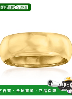 自营 Ross-Simons 意大利 14kt 黄金圆顶戒指 - 黄色 美国奥莱直