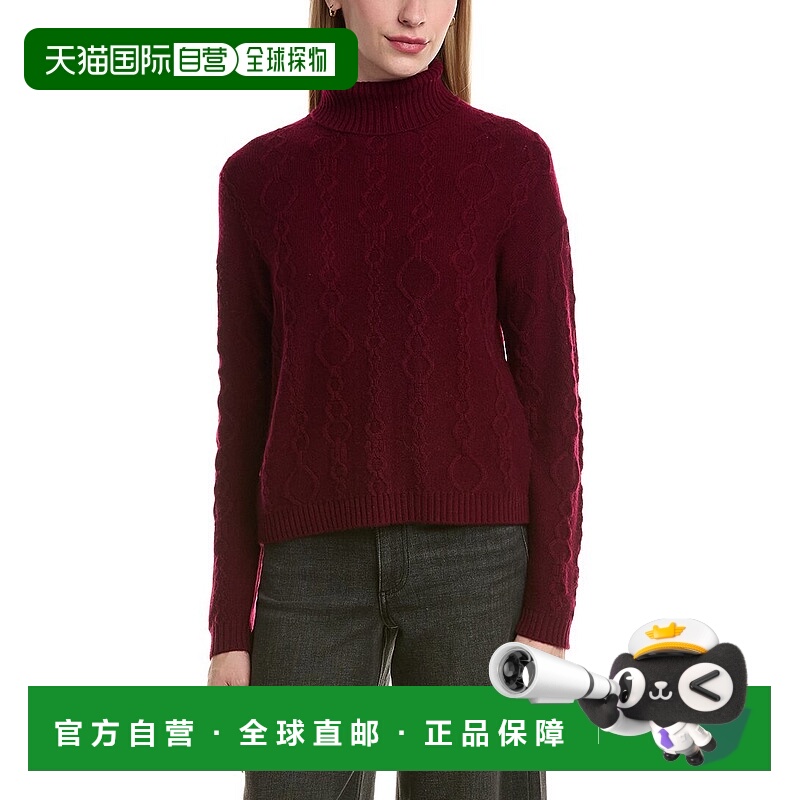 自营Bruno Magli Modern Cable Turtleneck Wool & Cashmere-Blen