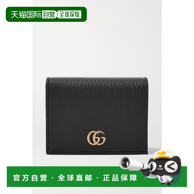 1小时内可退 香港直邮潮奢 Gucci 古驰 女士 黑色皮革卡包 456126
