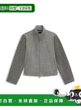 自营bossModern-fit blazer in boiled virgin wool - grey 美国