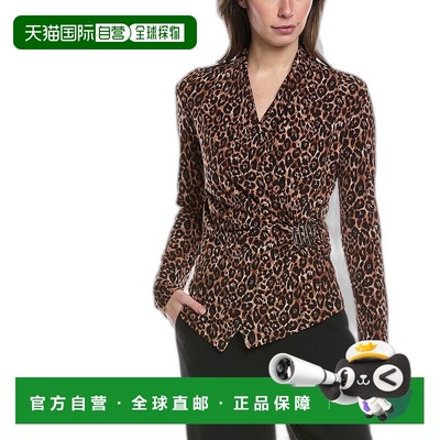 自营Joseph Ribkoff Surplice Wrap Top - brown 美国奥莱直发