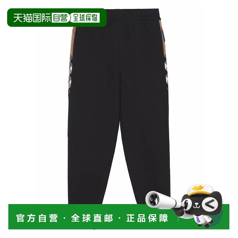 自营 Burberry Stephan格子棉慢跑鞋-黑色 美国奥莱直发休闲裤