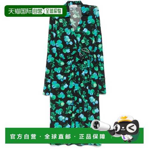 自营coperniFloral Midi Dress - black 美国奥莱直发连衣裙