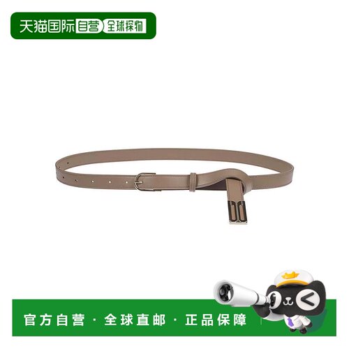 自营victoria beckhamTaupe Dorian窄皮带-棕色 美国奥莱直发