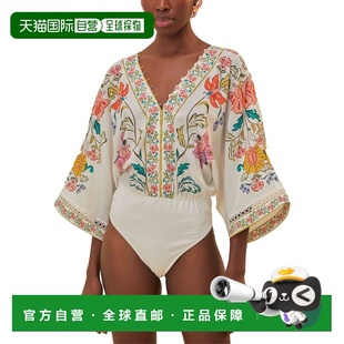 自营FARM Rio Insects Floral Off White Bodysuit - white 美国