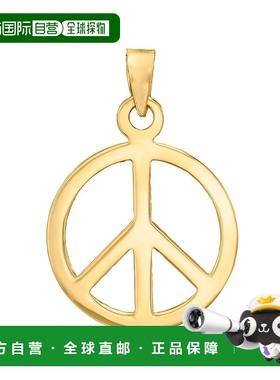 自营 Ross-Simons 14kt 黄金和平标志吊坠 - 黄色 美国奥莱直发