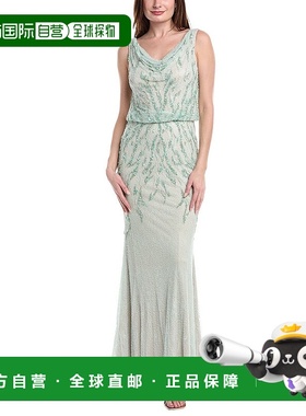 自营 issue new york纽约波波弗串珠礼服-灰色 美国奥莱直发长裙