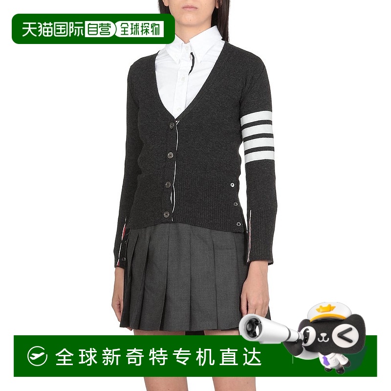 1h可退 香港直邮潮奢 Thom Browne 汤姆 布朗 女士 经典v领条纹袖