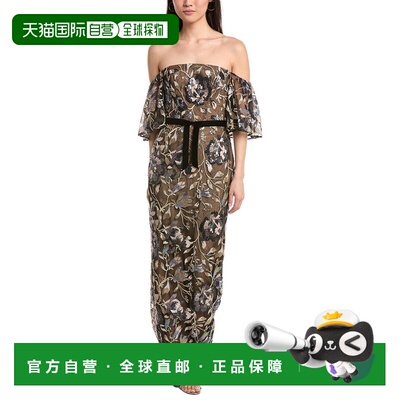 自营marchesa notte马尔凯萨晚礼服-黑色 美国奥莱直发连衣裙长裙