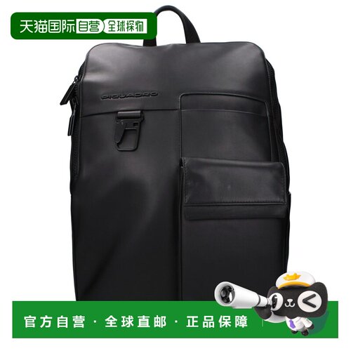 自营Piquadro Leather Men's Backpack - black 美国奥莱直发