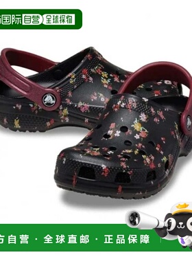 自营Kids Crocs Classic 210354-0C4 Clog Black Ditsy Floral Sl