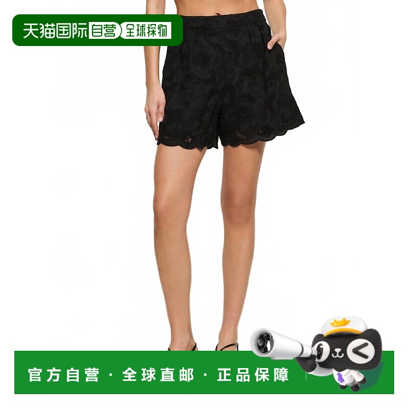 自营nation ltd深黑色Archer蕾丝短裤-深黑色 美国奥莱直发