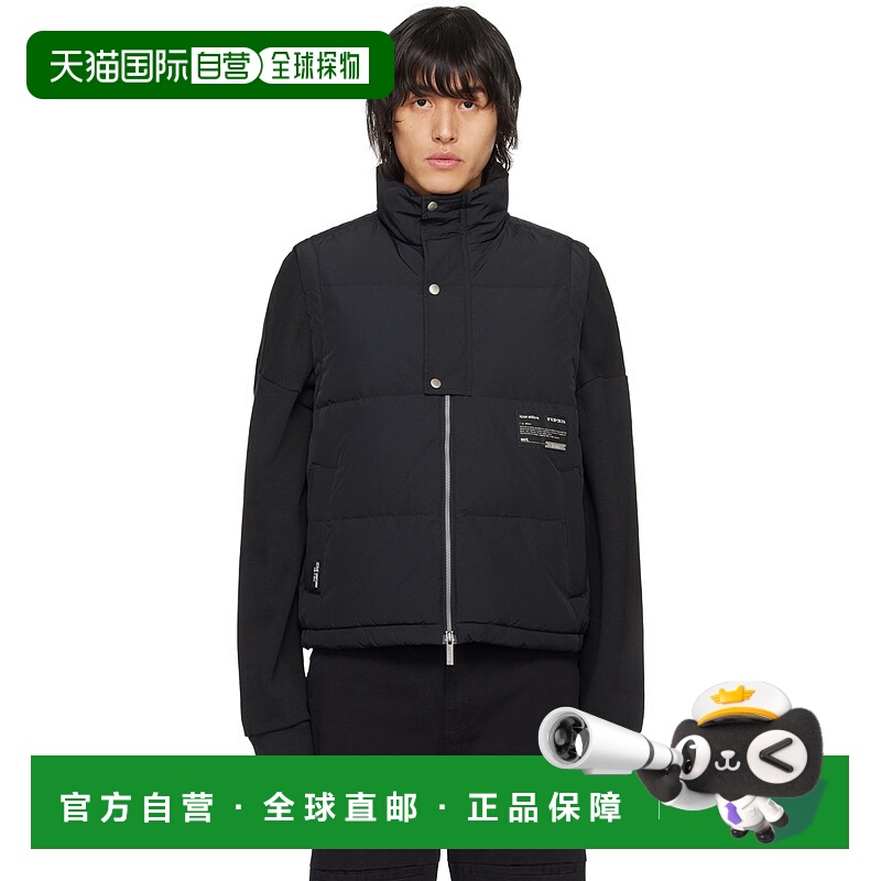 1h可退 香港直邮潮奢 Izzue 男士 黑色贴饰羽绒马甲 IZXDND7600F3