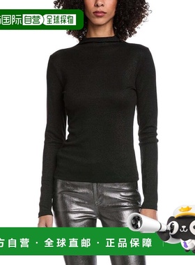 自营frame denimFRAME Lurex Turtleneck Top - black 美国奥莱直