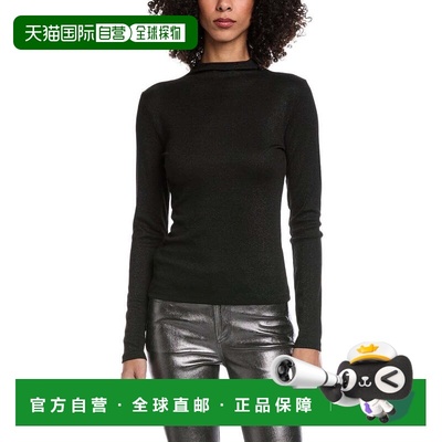 自营frame denimFRAME Lurex Turtleneck Top - black 美国奥莱直