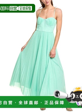 自营 Hutch Amara Midi连衣裙-绿色 美国奥莱直发长裙