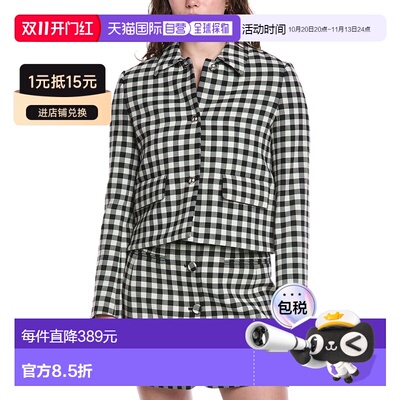 自营Rebecca Taylor Phillipa Check Cropped Wool-Blend Jacket