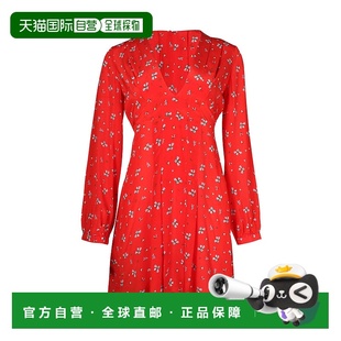 自营Rixo Long Sleeve Mini Dress in Red Silk - red 【美国奥莱