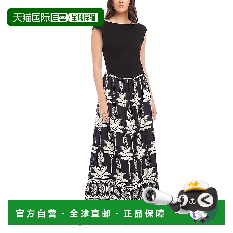 自营fifteen twentyCarina Long Contrast Dress In Black - blac