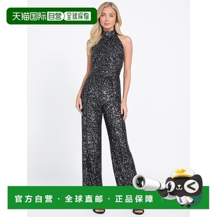 美国奥莱直发连体裤 自营guessStacy black Jumpsuit Sequin