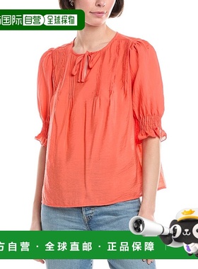 自营 Sam Edelman Marlie Pintuck女式衬衫-红色 美国奥莱直发