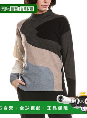 自营T Tahari Color Block Sweater - grey 美国奥莱直发