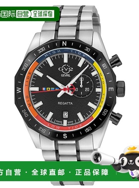 自营 GV2男子帆船赛316L不锈钢表壳，陶瓷IPB顶圈，黑色表盘，灰I