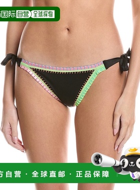 自营 PQ Swim x Solange Ferrarini 钩针饰边全比基尼泳裤 - 黑色