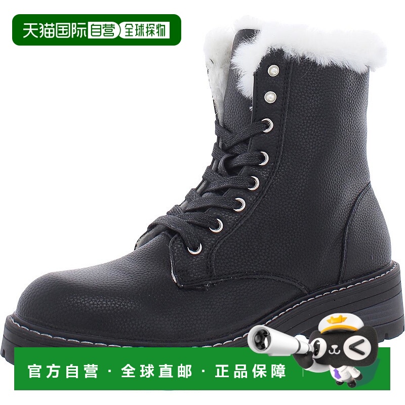 自营rampageKaedy3 Womens Faux Leather Lug Sole Combat & Lace