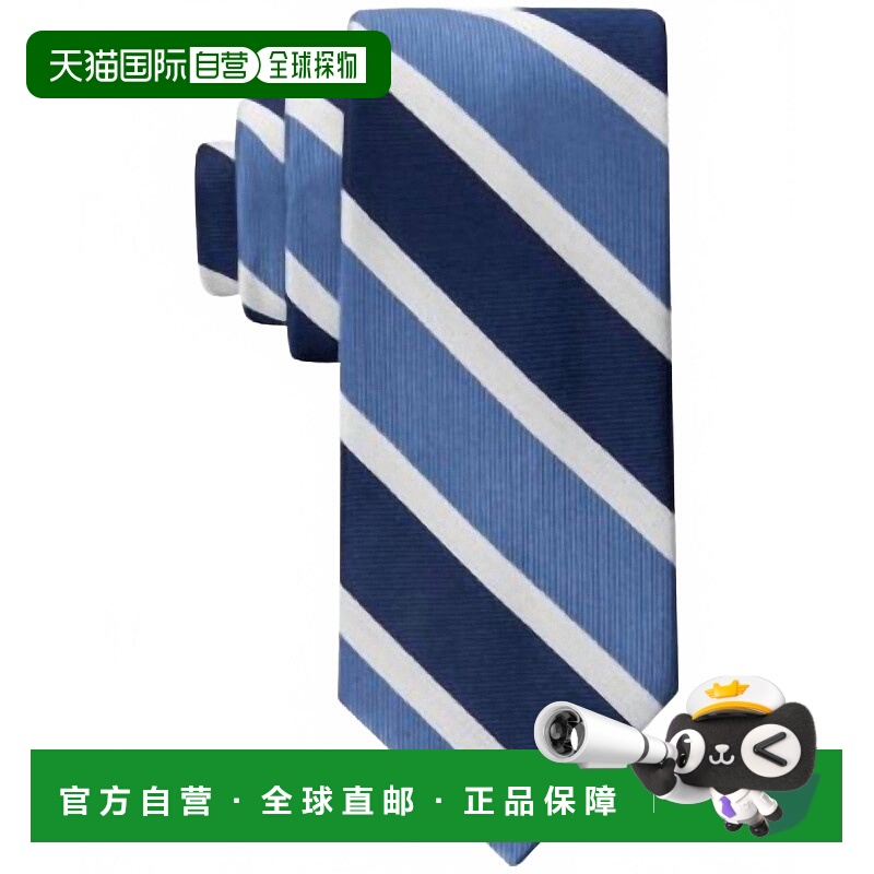 自营tommy hilfigerMen's Contrast Stripe Tie In Navy - navy