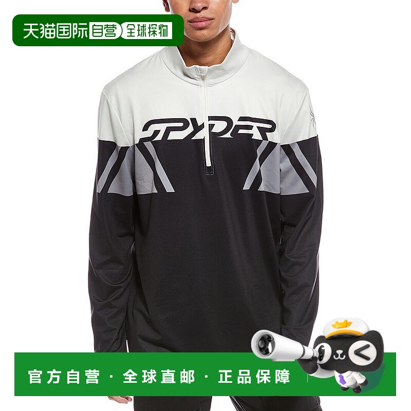 自营Spyder Podium 1/2-Zip Mock Neck Baselayer Pullover - bla