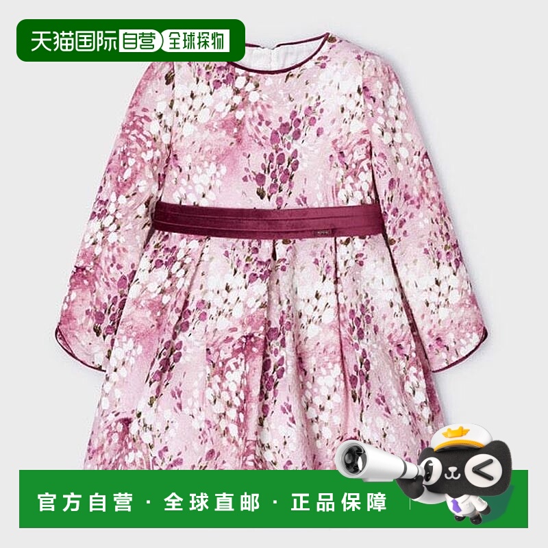 自营 mayoral粉色花卉印花提花连衣裙 - 粉色 美国奥莱直发