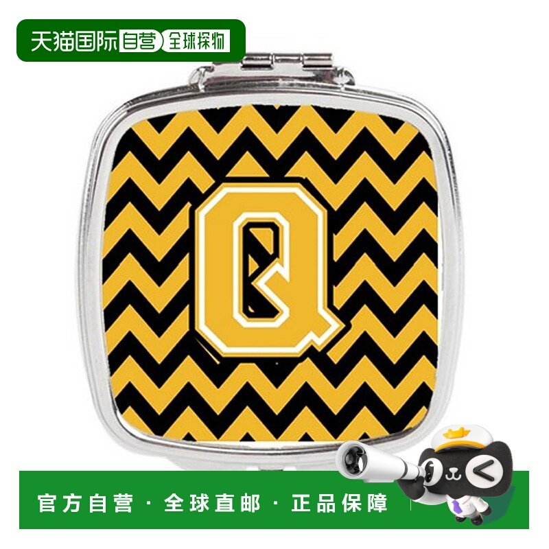 自营 Carolines Treasures CJ1053-QSCM 字母 Q 雪佛龙黑色正品