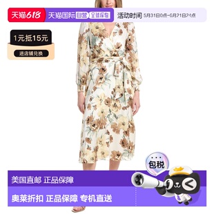 自营Anne Klein Balloon Sleeves Midi Dress - white 美国奥莱直